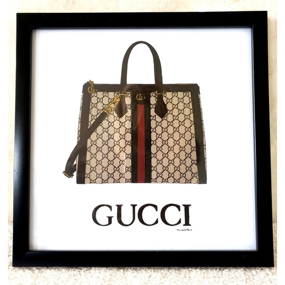 Gucci Bag Framed Wall Art Decor Print - Picture 1 of 1